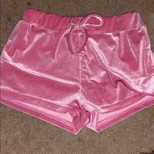 Pink Velvet Shorts